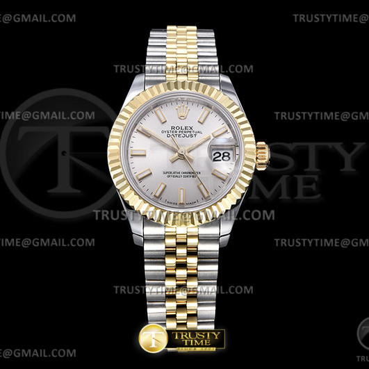 GM공장 롤렉스 데이저스트 28 옐로우골드콤비 실버다이얼 2671 DJ Ladies 28mm Jub Flt 904L YG/SS S-Wht/Stk GMF A2671