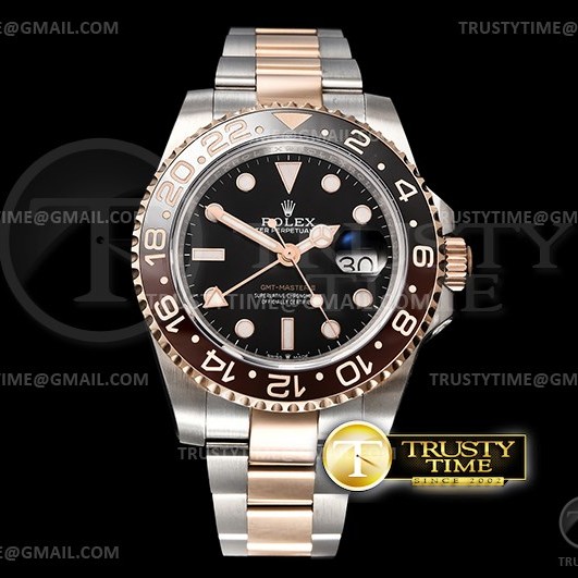 BP공장 롤렉스 GMT마스터2 루트비어 콤비 GMT Master II 126711CHNR RG/SS Blk BP Asia 2813 CHS