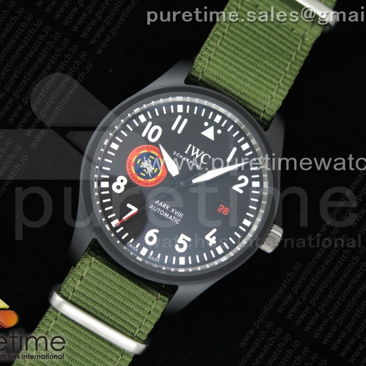 M+F공장 탑건SFTI 세라믹 블랙다이얼 나일론스트랩 Mark XVIII 'TOPGUN SFTI' Ceramic Black Dial on Green Nylon Strap