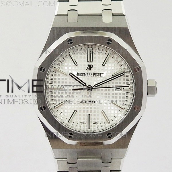 OM공장 오데마피게 로얄오크 15400 스틸 화이트다이얼 브레이슬릿 ROYAL OAK 41MM 15400 WHITE DIAL ON SS BRACELET A3120