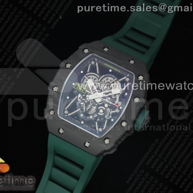 KV공장 V3 리차드밀 RM035-02 스켈레톤다이얼 러버스트랩 RM035-02 Skeleton Dial Green on Green Rubber Strap MIYOTA8215 V3