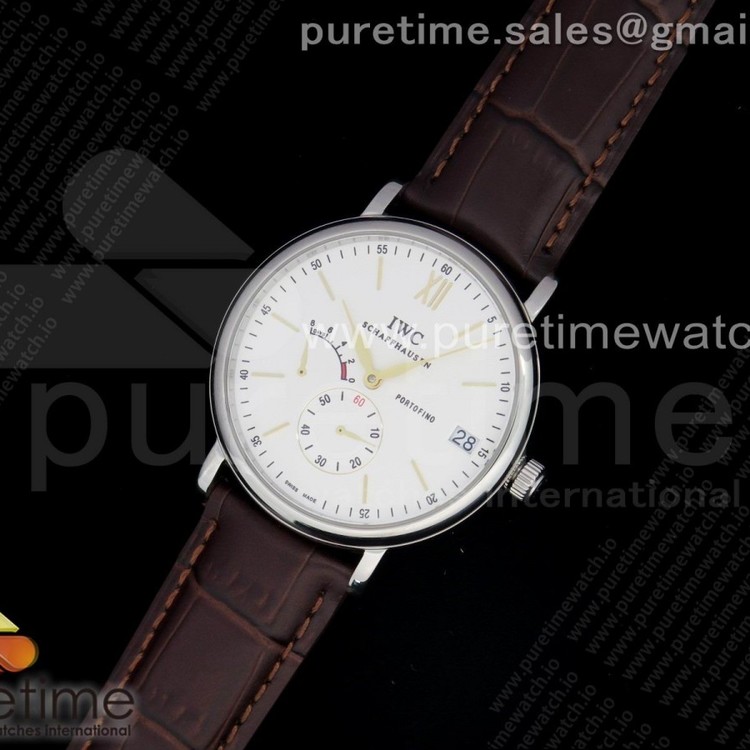 포르토피노 화이트다이얼 가죽스트랩 Portofino Fake Power Reserve SS White Dial on Brown Leather Strap A23J