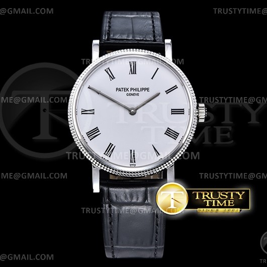 TW공장 파텍필립 칼라트라바 화이트다이얼 가죽스트랩 Calatrava 5120G SS/LE White Roman Asia 21J Mod Cal.240