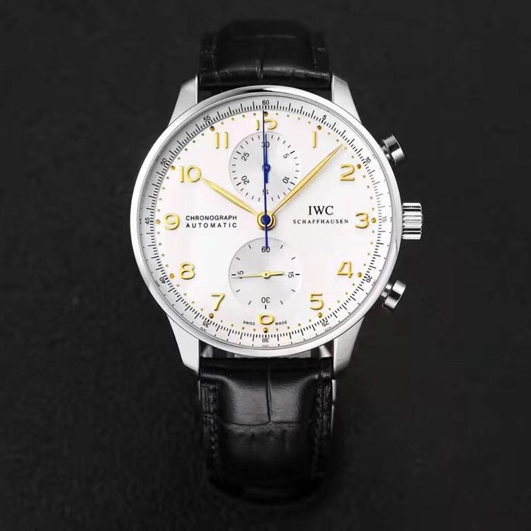3A공장 IWC 포르투기저 3714 화이트다이얼 옐로우골드핸즈 옐로우골드인덱스 가죽스트랩