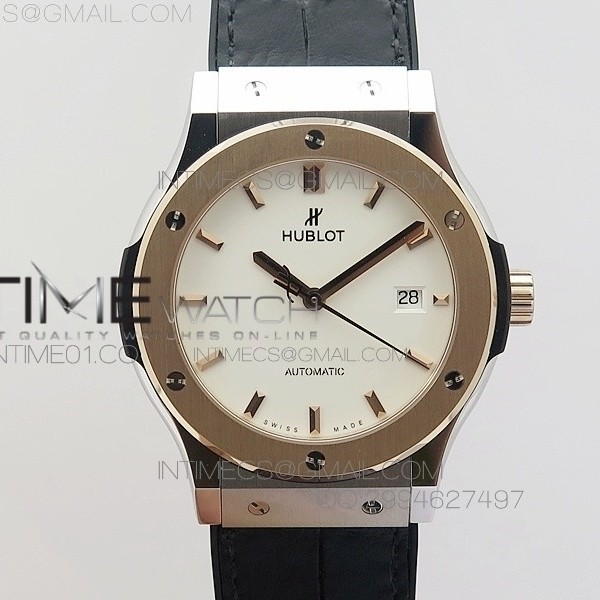 JJ공장 위블로 클래식퓨전 42mm 티타늄 로즈골드 화이트다이얼 HUBLOT Classic Fusion Titanium RG White Dial