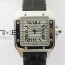 WW공장 까르띠에 산토스 45MM 3다이얼 가죽스트랩 Santos WM505914 45mm SS WWF Maker 3 Dial with Closed Caseback On Black Leather Strap A2824