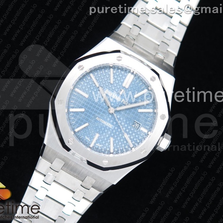 JF공장 V5 오데마피게 로얄오크 15400 스틸 블루다이얼 브레이슬릿 Royal Oak 41mm 15400 SS Blue Textured Dial on SS Bracelet A3120 V5