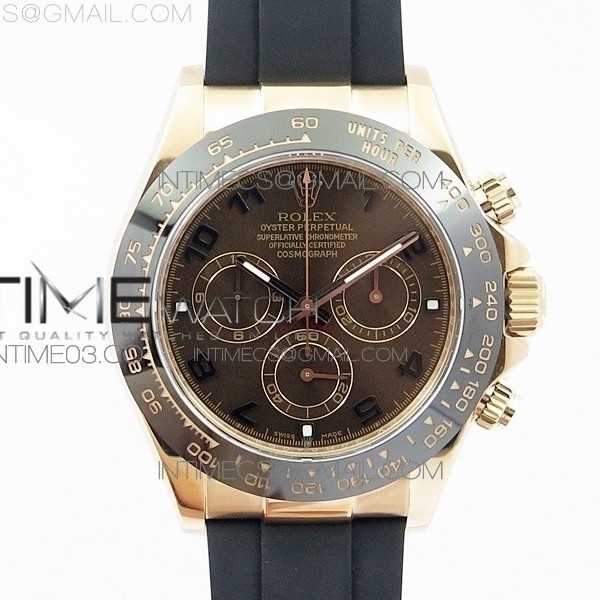 AR공장 v2 롤렉스 데이토나 로즈골드금장 브라운다이얼 블랙러버스트랩 DAYTONA 116515 RG BROWN DIAL ON BLACK RUBBER STRAP A4130 SUPER CLONE