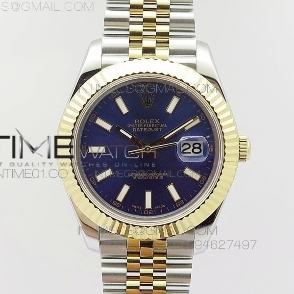 BP공장 V2 롤렉스 데이저스트2 콤비 블루다이얼 바인덱스 Rolex DateJust2 SS&YG Blue Dial Bar Index 신형브레스렛
