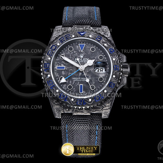 OM공장 롤렉스 GMT마스터2 DIW 일렉트로 카본 블루포인트 페브릭스트랩 GMT Master II DIW Electro FC/LE CAR OMF A3186 CH