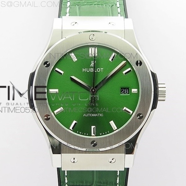 B50공장 클레식퓨전 42미리 그린다이얼 거미스트랩 Classic Fusion 42mm SS B50F Green Dial On Green Gummy Strap A2892