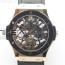 JB공장 위블로 클래식퓨전 로즈골드 금통 스켈레톤다이얼 거미스트랩 Classic Fusion Tourbillion JBF SS Black dial Ceramic Bezel on Leather Strap HUB6010