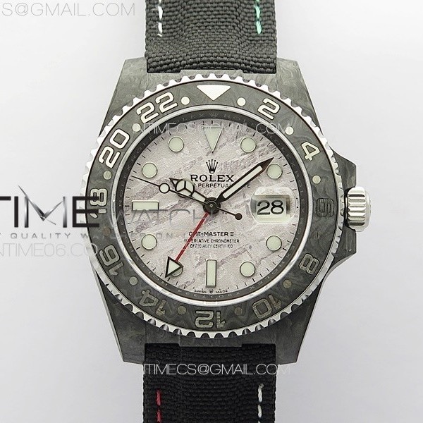 DIW공장 롤렉스 GMT마스터 운석다이얼 블랙나일론스트랩 GMT Carbon DIWF Best Edition Meteorite Dial on Black Nylon Strap SA3186 CHS