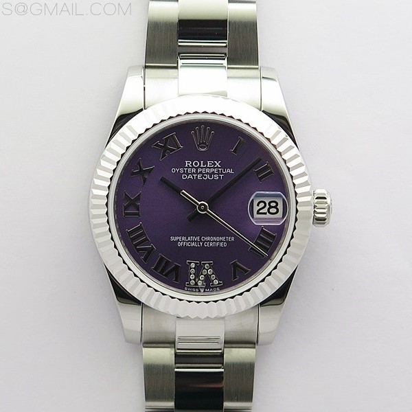 BP공장 롤렉스 데이저스트 31 퍼플다이얼 2813무브 21600진동 Datejust 31mm 278273 SS BP Best Edition Purple Roman Markers Dial on Oyster Bracelet