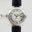 AF공장 까르띠에 발롱블루 33MM 스틸 화이트다이얼 블랙악어가죽스트랩 BALLON BLEU 33MM SS WHITE TEXTURED DIAL ON BLACK CROCO LEATHER STRAP CAL.076