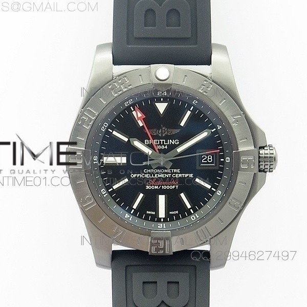 GF공장 브라이틀링 어벤져 GMT DLC블랙 Breitling Avenger GMT DLC Black 러버