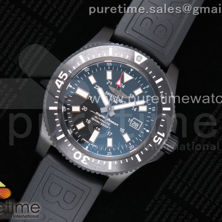 AI공장 브라이틀링 슈퍼오션 44mm PVD 블랙다이얼 러버스트랩 Superocean 44mm Special PVD Black Dial on Black Rubber Strap