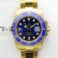 D1공장 롤렉스 서브마리너 옐로우골드 포금 블루다이얼 2836 Submariner 116618 LB D1F Best Edition YG Wrapped Blue Dial on YG Wrapped Bracelet A2836