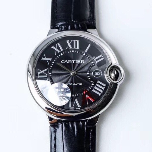 CR공장 까르띠에 발롱블루 42MM 스틸 블랙다이얼 블랙스트렙