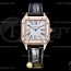 OK공장 까르띠에 산토스 뒤몽 35 로즈골드금통 화이트다이얼 블랙가죽스트랩 Santos De Cartier 35mm Mens Blk RG/LE Wht OKF Sw Qtz