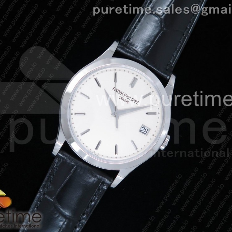 ZF공장 파텍필립 칼라트라바 5296 아이보리다이얼 블랙가죽스트랩 Calatrava 5296G SS Ivory Dial on Black Leather Strap 324CS (Free box)