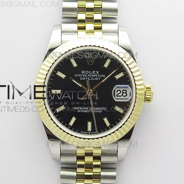 BP 롤렉스 데이저스트 31 옐로우골드콤비 블랙다이얼 2813 Datejust 31mm 278273 SS/YG BP Best Edition Black Stick Markers Dial on SS/YG Jubilee Bracelet