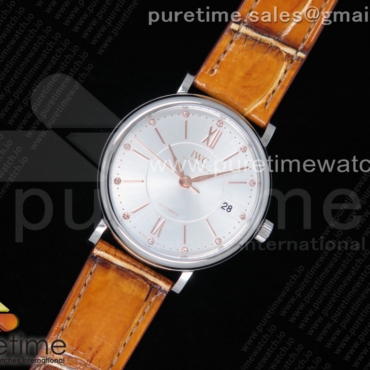 MF공장 IWC 포르토피노 37MM 실버다이얼 악어스트랩 Portofino Automatic 37 SS Silver Dial on Brown Crocodile Strap A35111