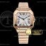 3K공장 산토스 35MM 로골 화이트다이얼 스마트링크브레이슬릿 Santos De Cartier 35mm Mens RG/RG White 3KF MY9015