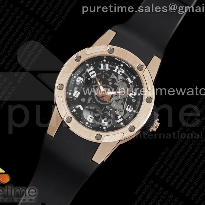 Green Maker RM63-01 크리스탈다이얼 러버 RM63-01 RG 'Green Maker' Best Edition Crystal Dial on Black Rubber Strap A23J