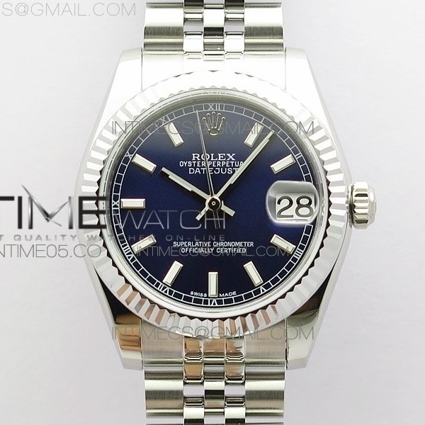 GS공장 롤렉스 데이저스트 31 블루다이얼 브레이슬릿 Datejust 31mm 178274 SS Blue Stick Markers Dial on SS Jubilee Bracelet SEIKO NH05A