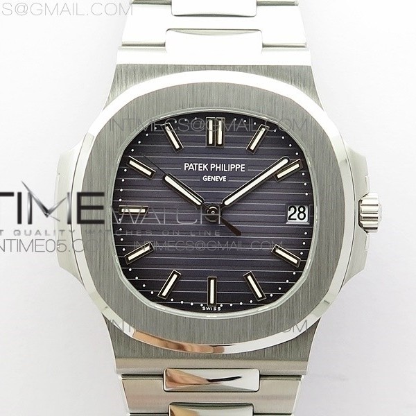 PP공장 V4 노틸러스 점보 그레이다이얼 브레이슬릿 Nautilus Jumbo 5711 Super Replication Gray Textured Dial on SS Bracelet PPF324