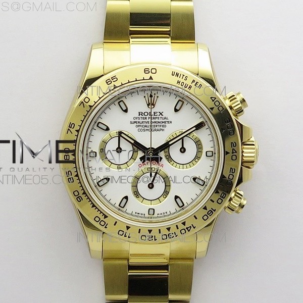 BL공장 롤렉스 데이토나 옐로우골드 금통 화이트다이얼 Daytona 116500 LN YG BLF Best Edition White dial On YG Bracelet A4130