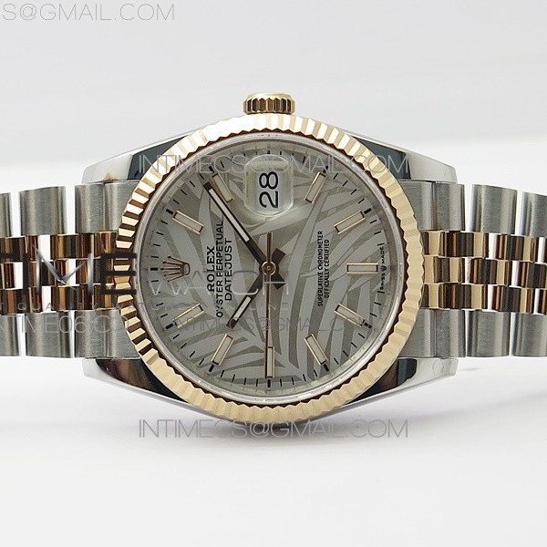 BP공장 롤렉스 데이저스트 36 로즈골드콤비 플루티드베젤 실버팜다이얼 쥬빌레브레이슬릿 DateJust 36 SS/RG 126231 BP 1:1 Best Edition Silevr/Gray Dial on Jubilee Bracelet