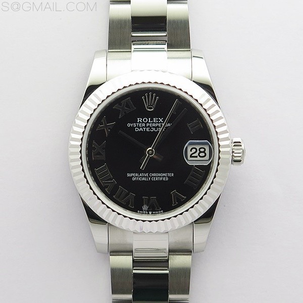 BP공장 롤렉스 데이저스트 31 블랙다이얼 2813무브 21600진동 Datejust 31mm 278273 SS BP Best Edition Black Roman Markers Dial on Oyster Bracelet