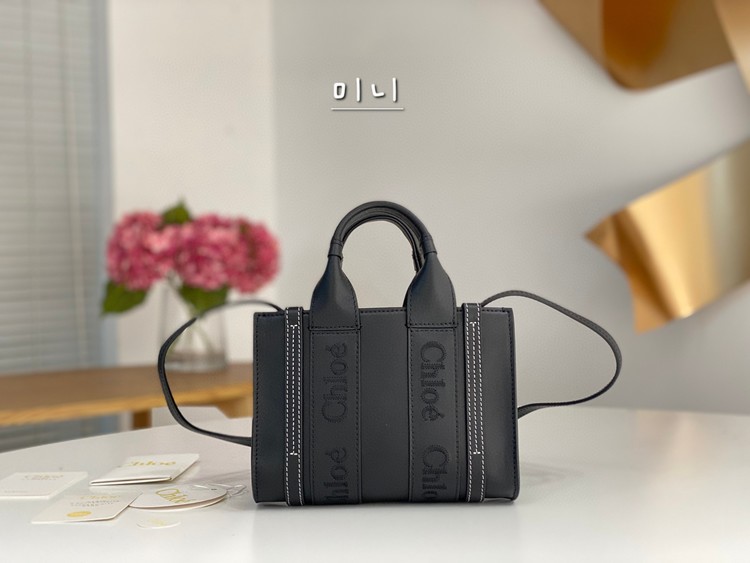 끌로에 우디 소가죽 토트백 블랙  미니 / 스몰 / 미디움 / 라지