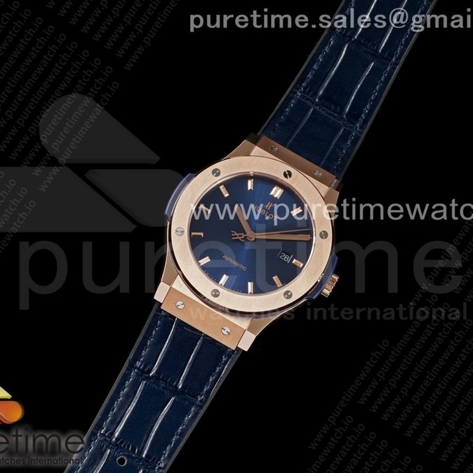 HB공장 클레식퓨전 45미리 로골 블루다이얼 거미스트랩 Classic Fusion 45mm RG HBF 1:1 Best Edition Blue Dial on Blue Gummy Strap A2892