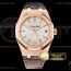 OM공장 오데마피게 로얄오크 41MM 로골 화이트다이얼 가죽스트랩 Royal Oak 41mm 15500 Basel 2019 RG/LE B Wht OMF MY9015