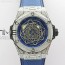 HB공장 유니코 상블루 티타늄 스켈레톤다이얼 거미스트랩 Big Bang Unico Sang Bleu Titanium/Full Paved Diamonds HBF Blue Skeleton Dial on Blue Gummy Strap HUB1213