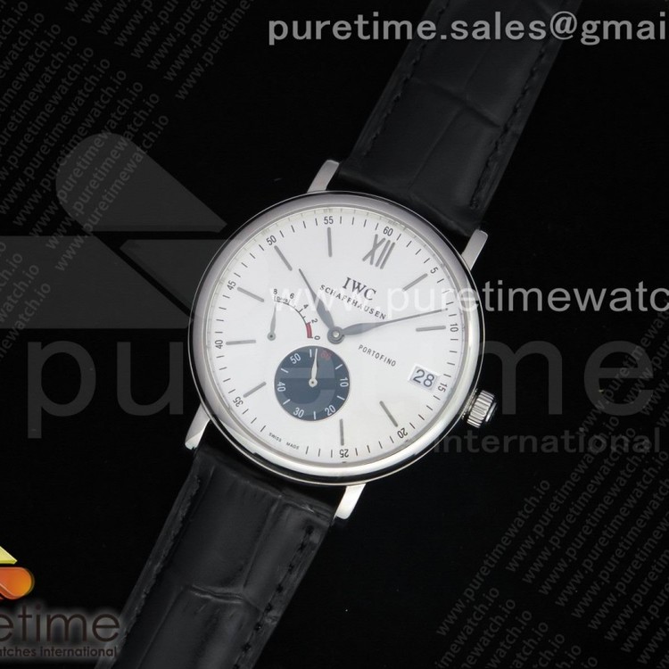 포르토피노 화이트다이얼 가죽스트랩 Portofino Fake Power Reserve SS White/Black Dial on Black Leather Strap A23J