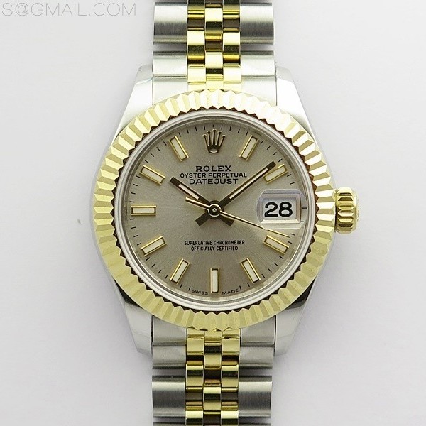 BP공장 롤렉스 데이저스트 28 옐로우골드콤비 실버다이얼 2671 Datejust 28mm 279173 SS/YG BP Best Edition Silver Sticks Markers Dial on SS/YG Jubilee Bracelet ETA2671