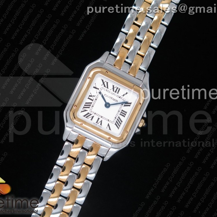 K11공장 까르띠에 팬더 레이디즈 27 옐로우골드콤비 화이트다이얼 브레이슬릿 Panthère Secrete Ladies 27mm SS/YG White Dial on SS/YG Bracelet Ronda Quartz