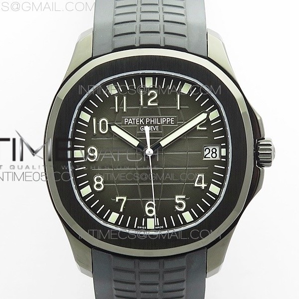 ZF공장 아쿠아넛 DLC 블랙다이얼 러버 Aquanaut Jumbo 5167A DLC ZF 1:1 Best Edition Black Dial on Black Rubber Strap 324CS