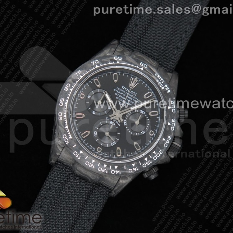 TW공장 롤렉스 데이토나 카본 블랙다이얼 나일론 스트랩 Daytona DIW Carbon Case and Bezel Black Dial on Black Nylon Strap A7750