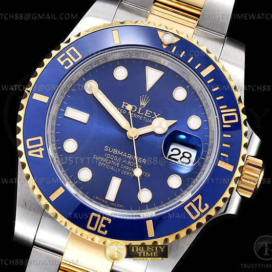 V6공장 롤렉스 서브마리너 40 청콤 블루다이얼 옐로우골드콤비 브레이슬릿 Submariner 116613LB 904 YG/SS Blue V6F V2 VS3135