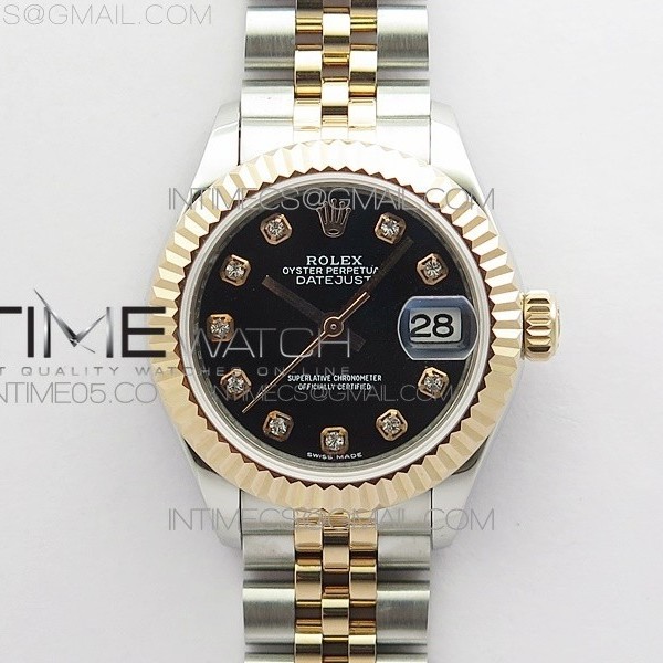 BP공장 롤렉스 데이저스트 28 로즈골드콤비 블랙다이얼 2671 Datejust 28mm 279173 SS/RG BP Best Edition Black Crystal Markers Dial on SS/RG Jubilee Bracelet ETA2671