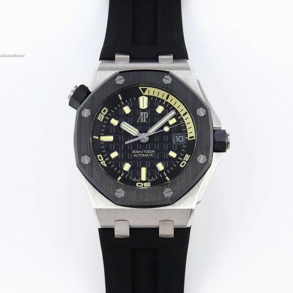 APS공장 오데마피게 로얄오크오프쇼어 다이버 15720 스틸 블랙다이얼 러버스트랩 Royal Oak Offshore Diver 15720 Ceramic Bezel APSF 1:1 Best Edition Black Dial on Black Rubber Strap SA4308
