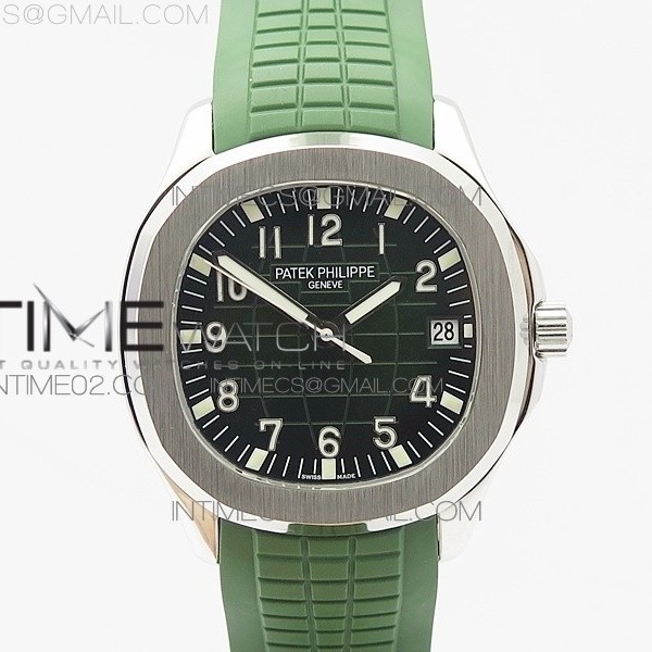 MP공장 파텍필립 아쿠아넛 점보 스틸 그린다이얼 그린러버스트랩 AQUANAUT JUMBO SS GREEN DIAL ON GREEN RUBBER STRAP A2824 TO PP324CS