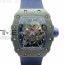 KV V2 리차드밀 RM035-01 카본 레드크라운 블루나일론스트랩 RM035-01 FORGED CARBON CASE V2 SKELETON DIAL BLUE CROWN ON BLUE NYLON STRAP MIYOTA8215