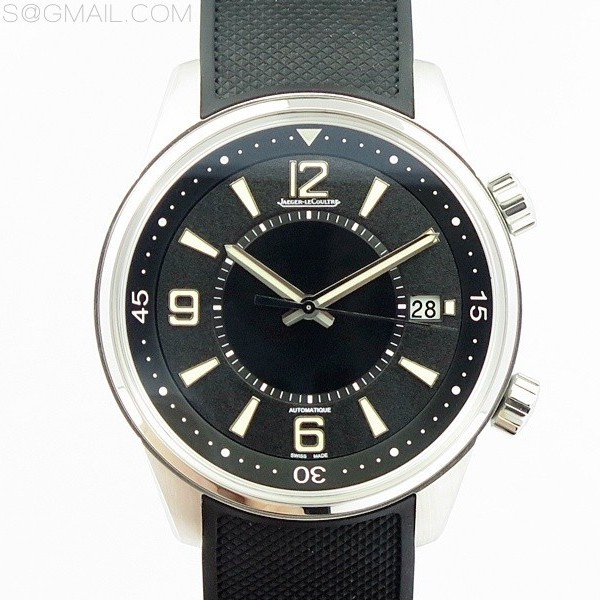 ZF공장 예거르쿨트르 폴라리스 지오그래픽 스틸 블랙다이얼 블랙러버스트랩 POLARIS GEOGRAPHIC SS BLACK DIAL ON BLACK RUBBER STRAP MIYOTA 9015