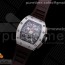 KV공장 V3 RM011 크리스탈다이얼 러버 RM011 SS Chrono KVF 1:1 Best Edition Crystal Dial Black on Brown Rubber Strap A7750 V3